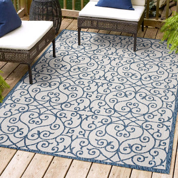 Madrid Vintage Filigree Textured Weave Indoor/outdoor Area Rug